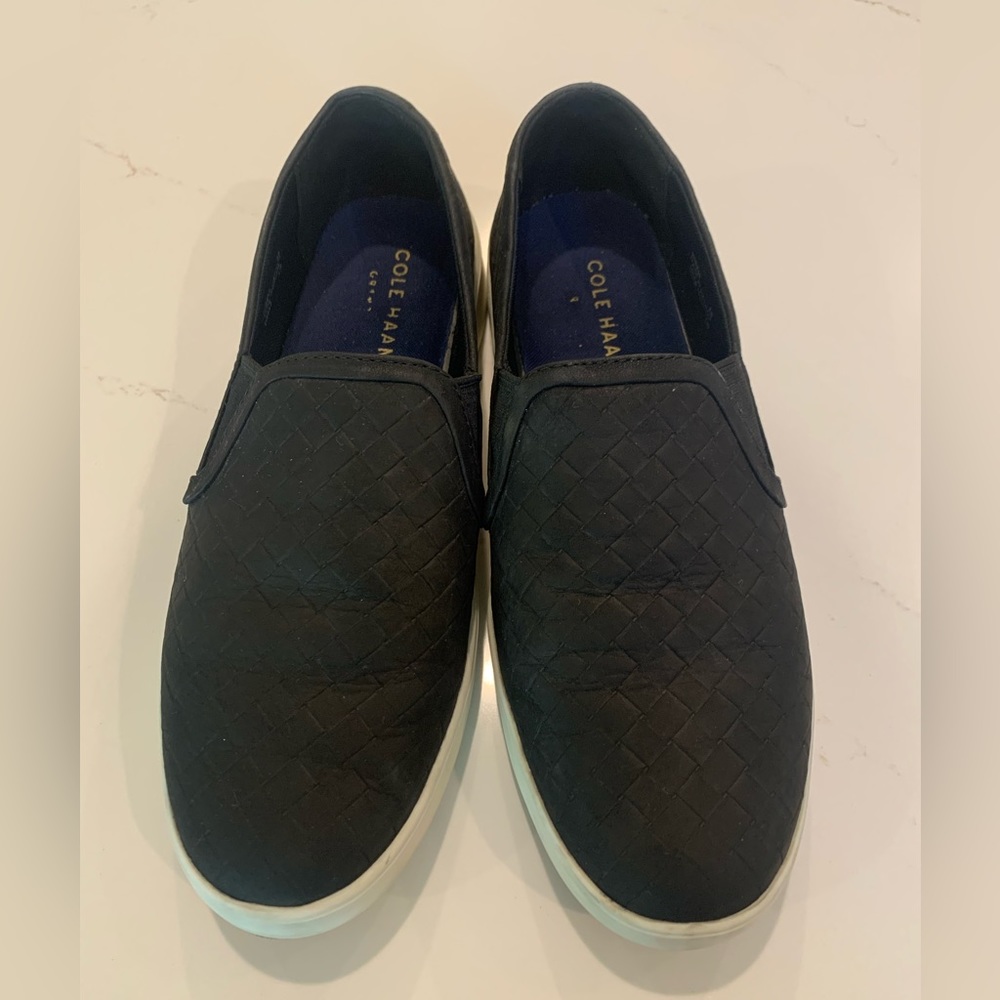 Cole haan slip on leather tennis shoes